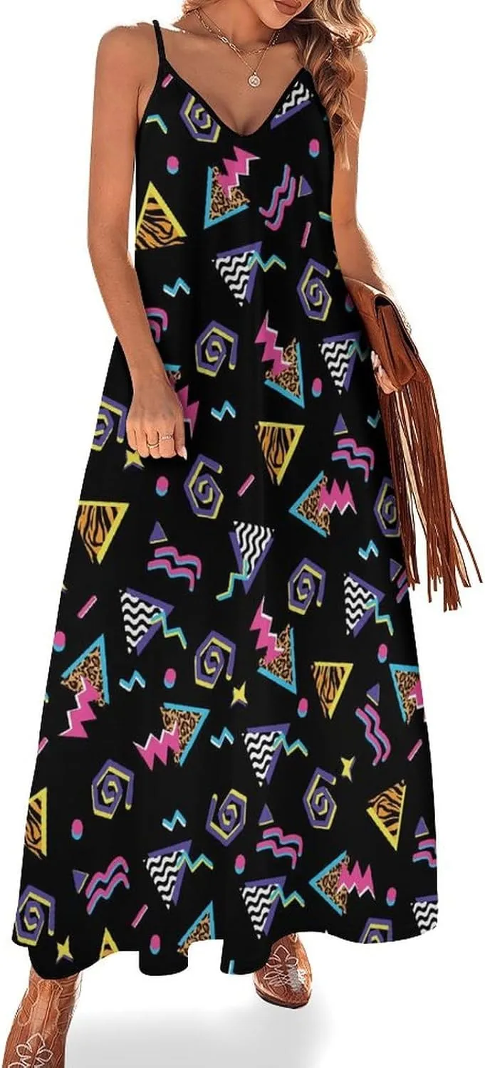 Womens Maxi Dress, Women Dress, Womens Sundress Casual Spaghetti Strap V Neck Sleeveless Dress