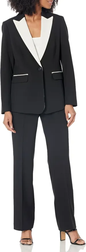 Women's One Button Blazer & Pant, 2pc Set