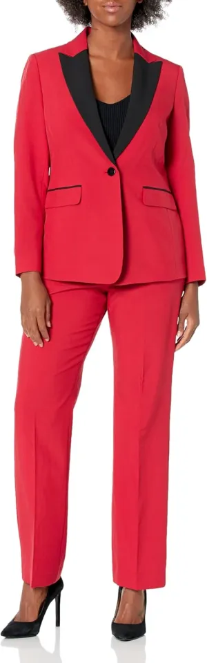 Women's One Button Blazer & Pant, 2pc Set