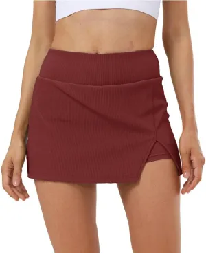 Women's Tennis Skirt Cute Golf Short Mini Skirt Skort Split Hem Bodycon Pencil Skirts for Workout Sports Athletic