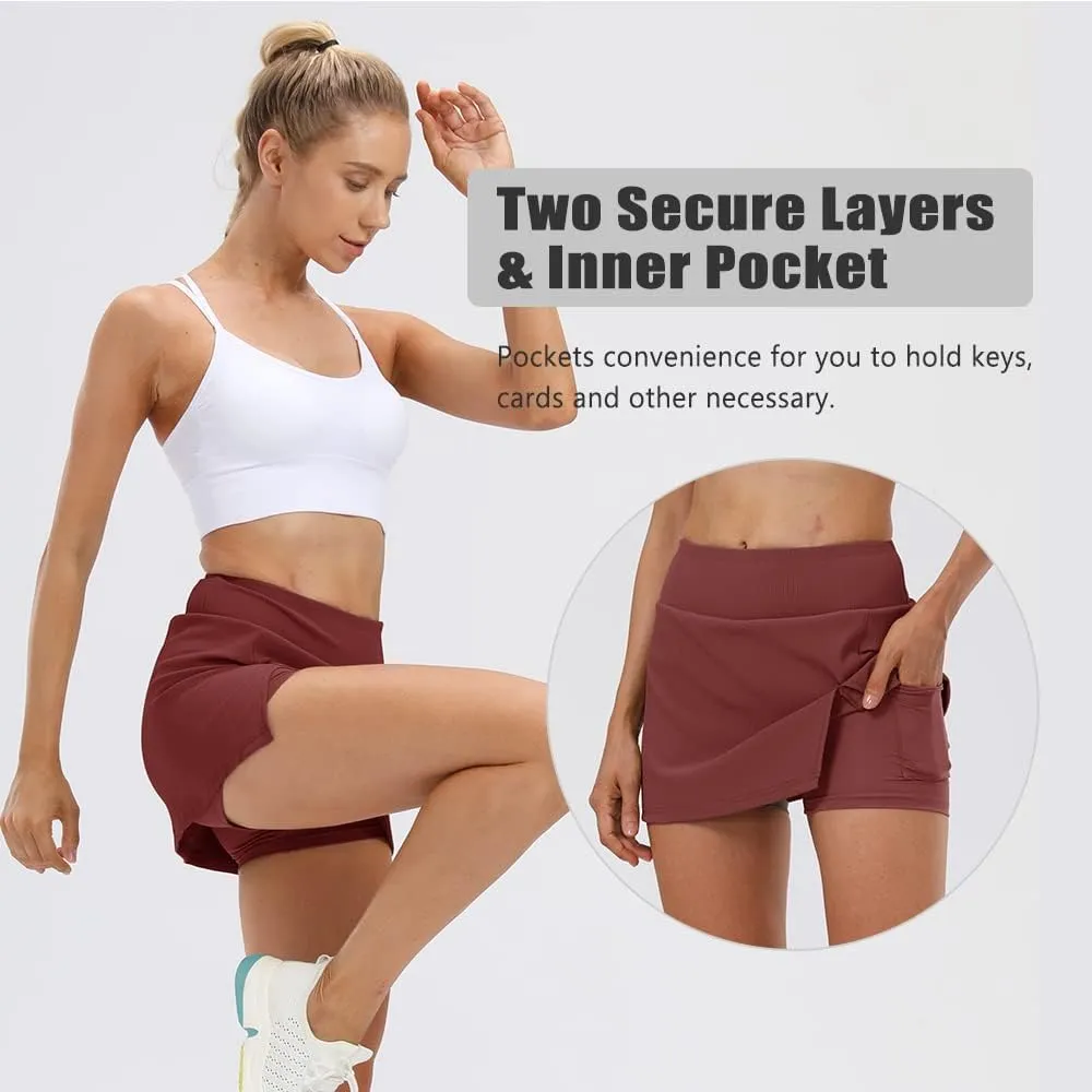 Women's Tennis Skirt Cute Golf Short Mini Skirt Skort Split Hem Bodycon Pencil Skirts for Workout Sports Athletic