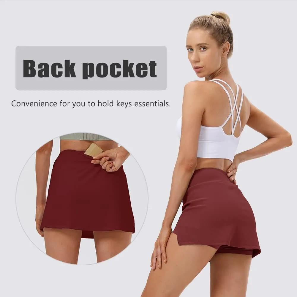Women's Tennis Skirt Cute Golf Short Mini Skirt Skort Split Hem Bodycon Pencil Skirts for Workout Sports Athletic