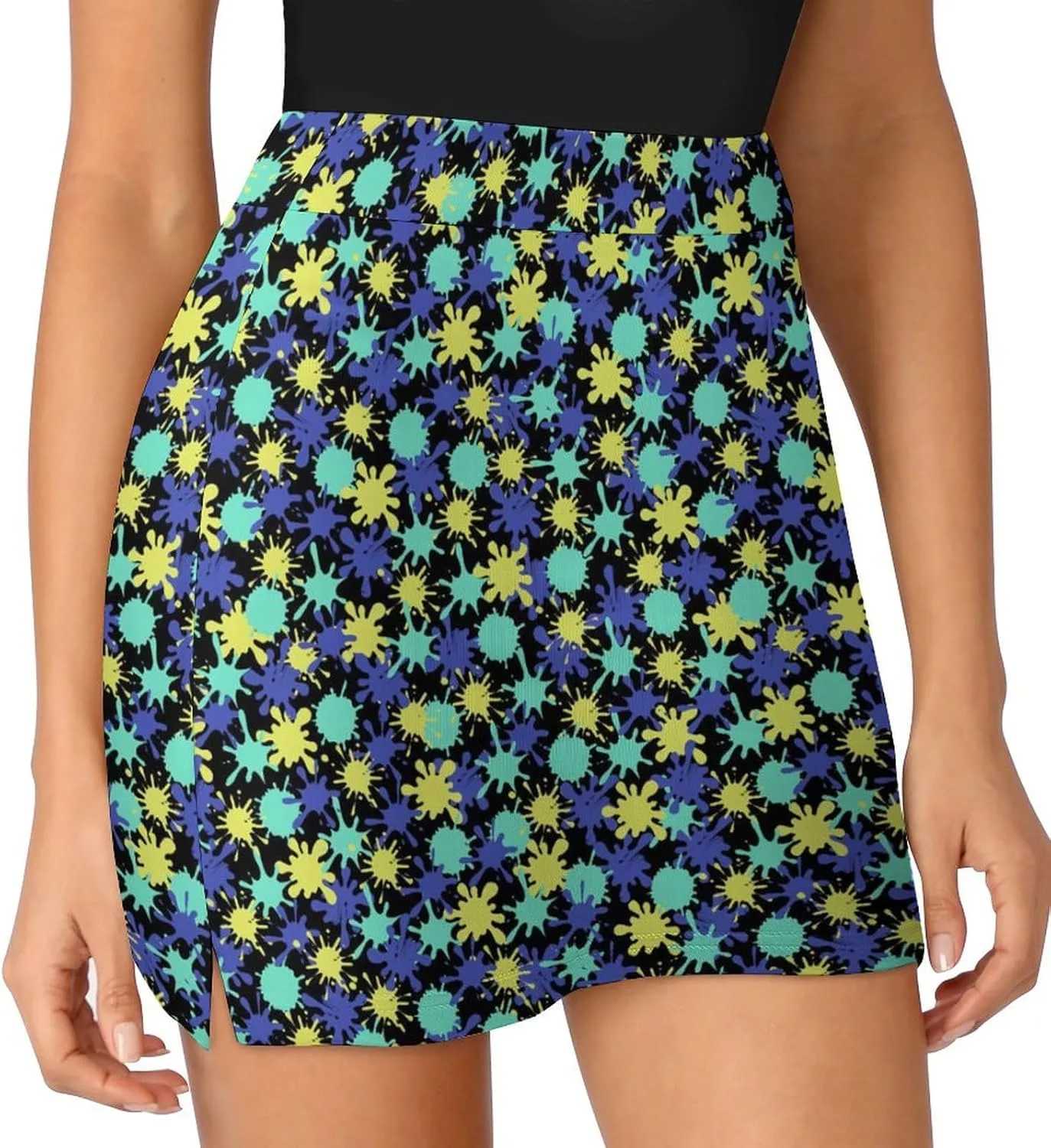 Womens Tennis Skirts Tie Dye High Waisted Athletic Golf Skorts with Shorts Pockets for Running Sports