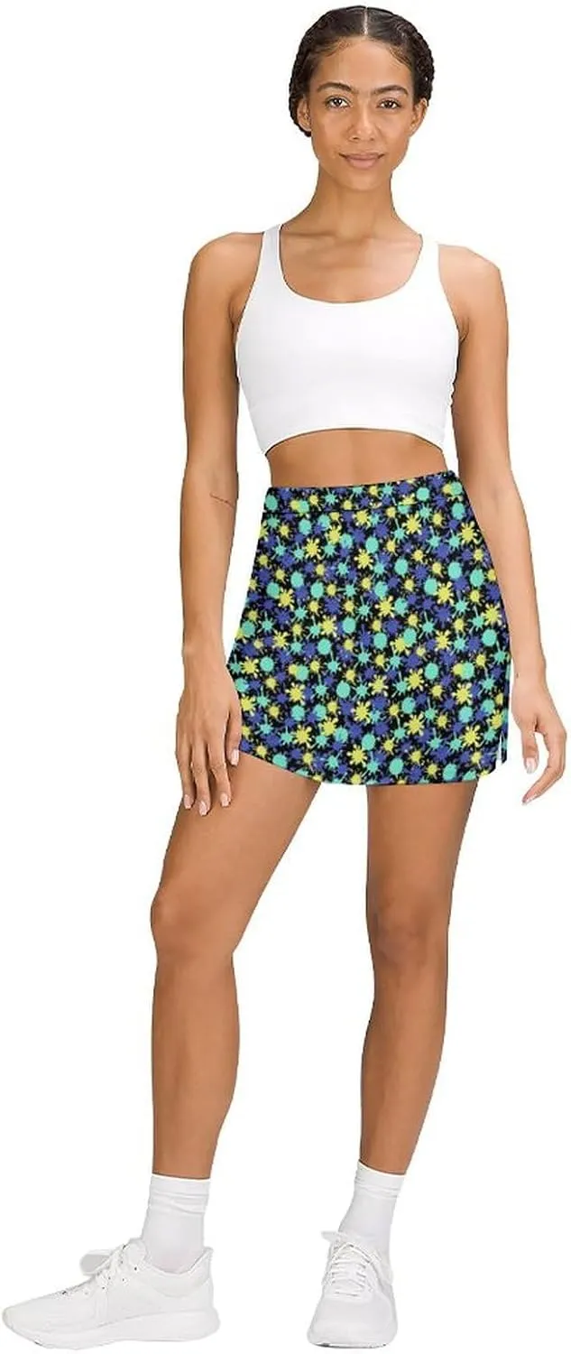 Womens Tennis Skirts Tie Dye High Waisted Athletic Golf Skorts with Shorts Pockets for Running Sports