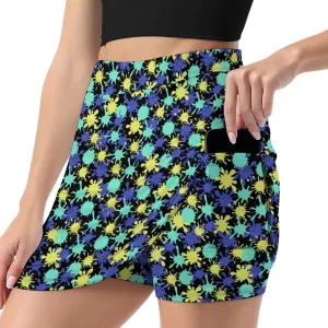 Womens Tennis Skirts Tie Dye High Waisted Athletic Golf Skorts with Shorts Pockets for Running Sports