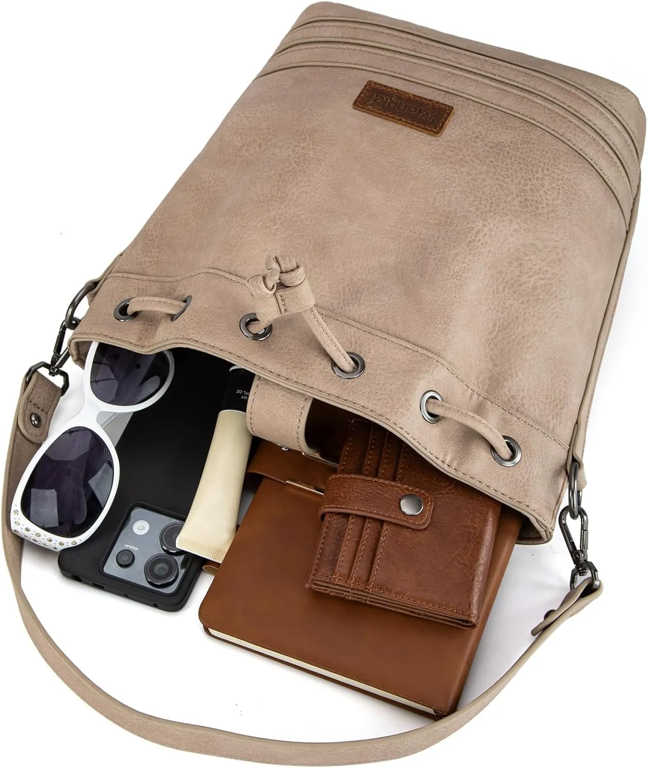 Wrangler Hobo Bags for Women Designer Bucket Purses Western Shoulder Handbags