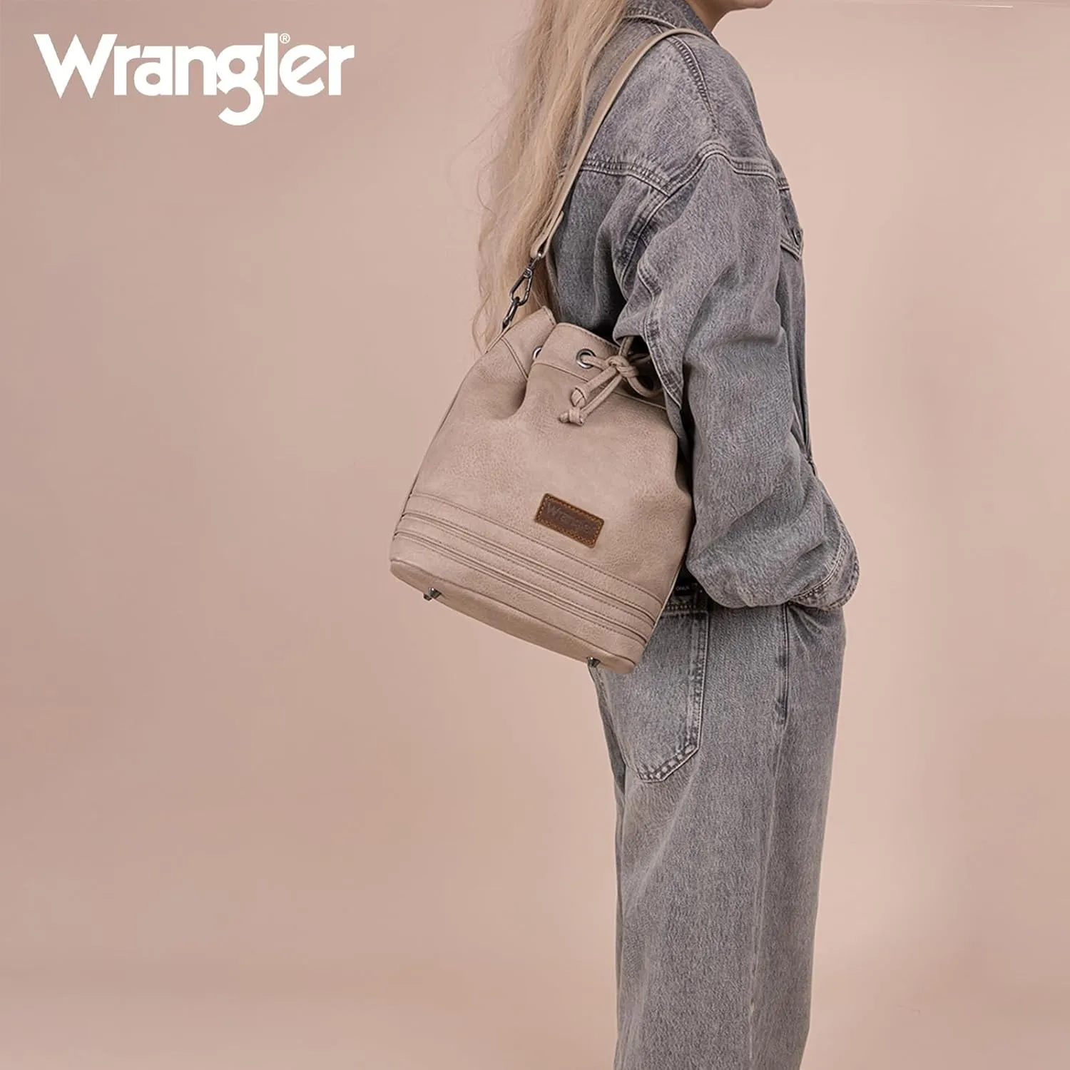 Wrangler Hobo Bags for Women Designer Bucket Purses Western Shoulder Handbags