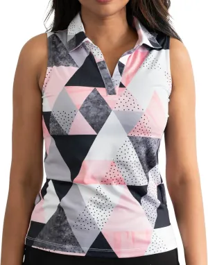 YATTA GOLF Performance Sleeveless Golf Polo for Women - Moisture Wicking V-Neck Golf Polo Shirts Workout Golf Tank Tops