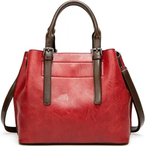 ZiMing Women Handbags Vintage Satchel Bags Oil Wax Leather Purse Top Handle Handbag Medium Tote Bag Shoulder Crossbody Bag