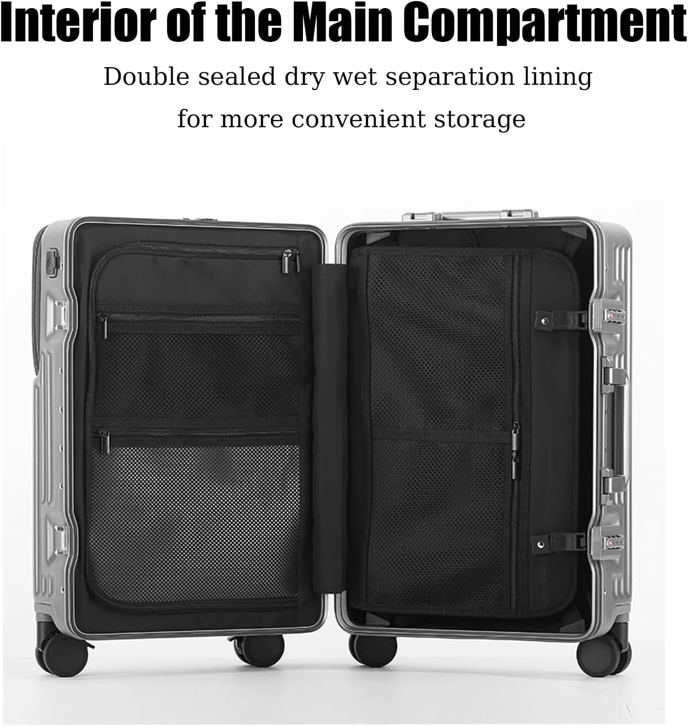 ZMY Carry on Luggage with Charging Port, Lightweight Hardside Suitcase with TSA Lock and Spinner Wheels (White, 20 inches)
